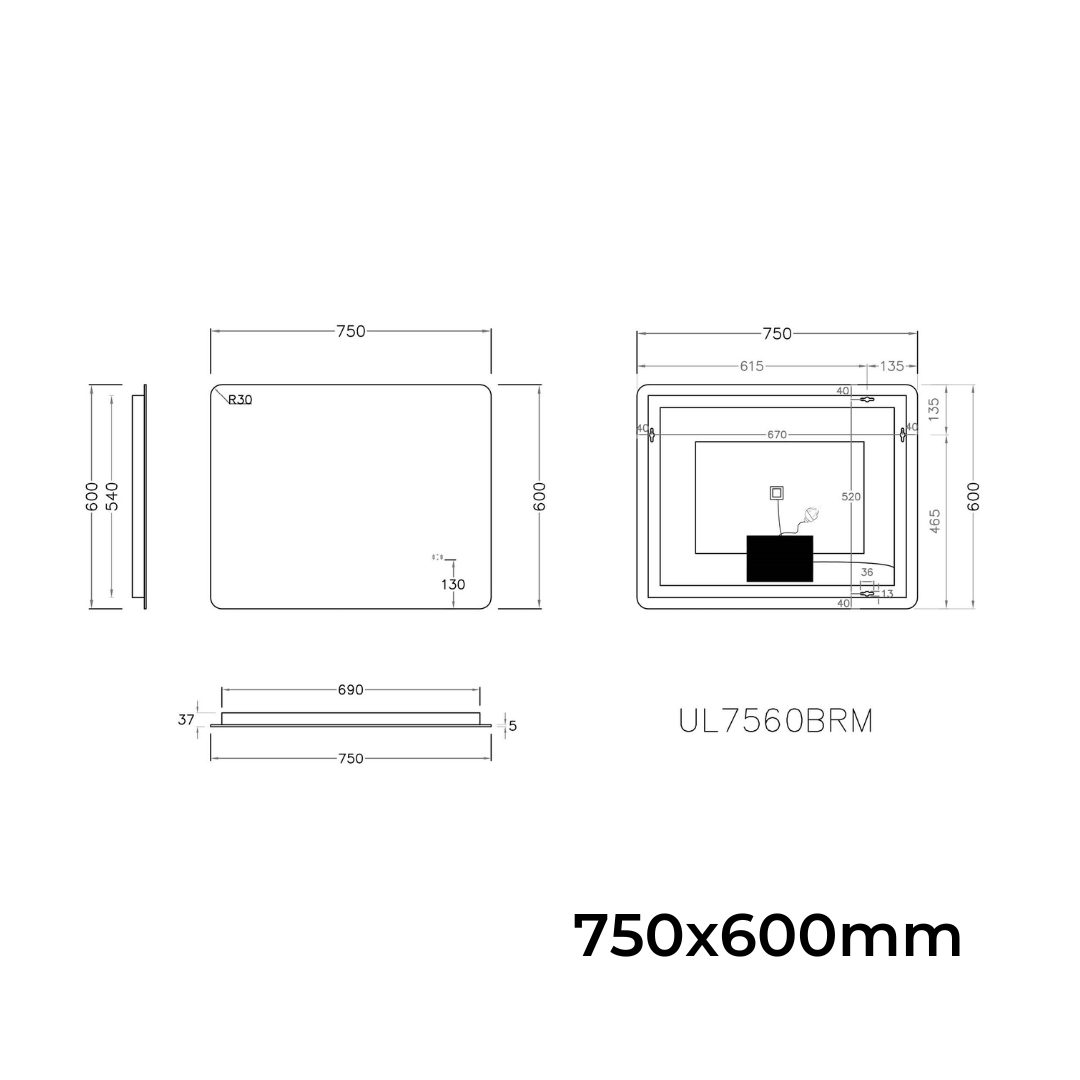 Rectangle LED Miror
