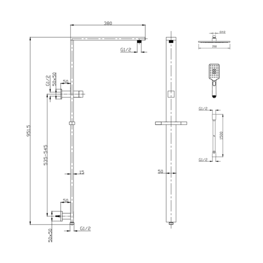 Luxury Grand 2 in 1 Shower Top Inlet