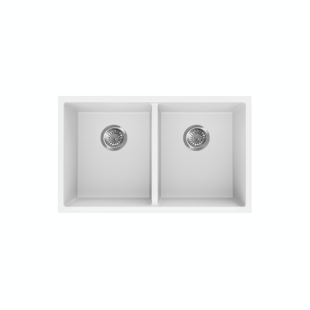 Quartz Undermount Kitchen Sink Double Bowl - 813x457x241mm