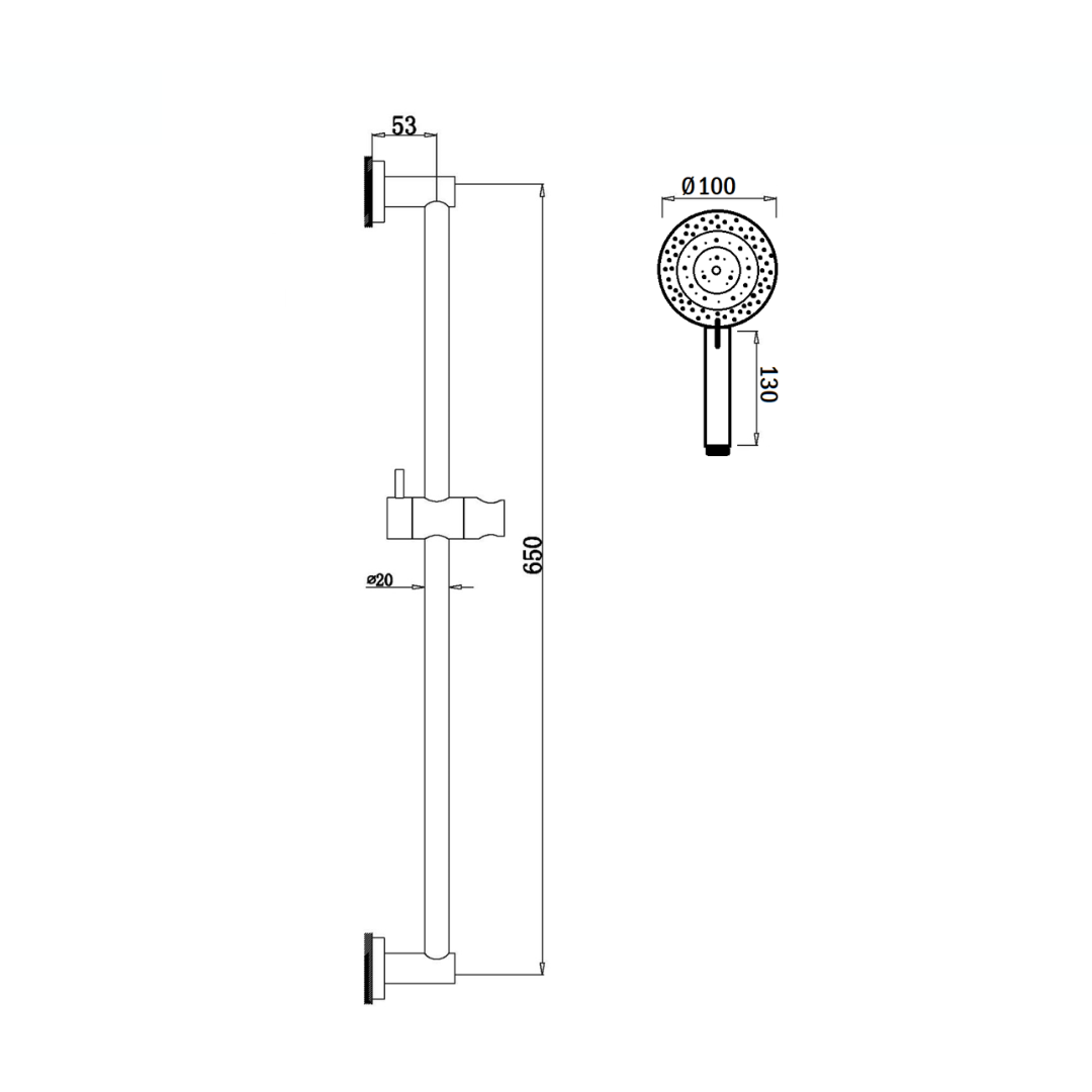 Parker Hand Shower Rail