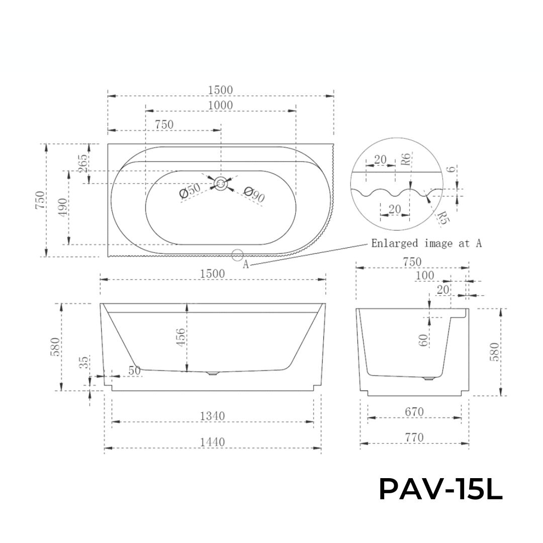 Pavilion Corner Fit Bath