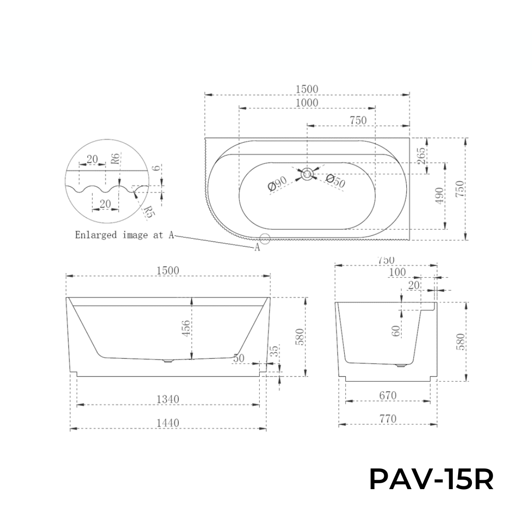 Pavilion Corner Fit Bath