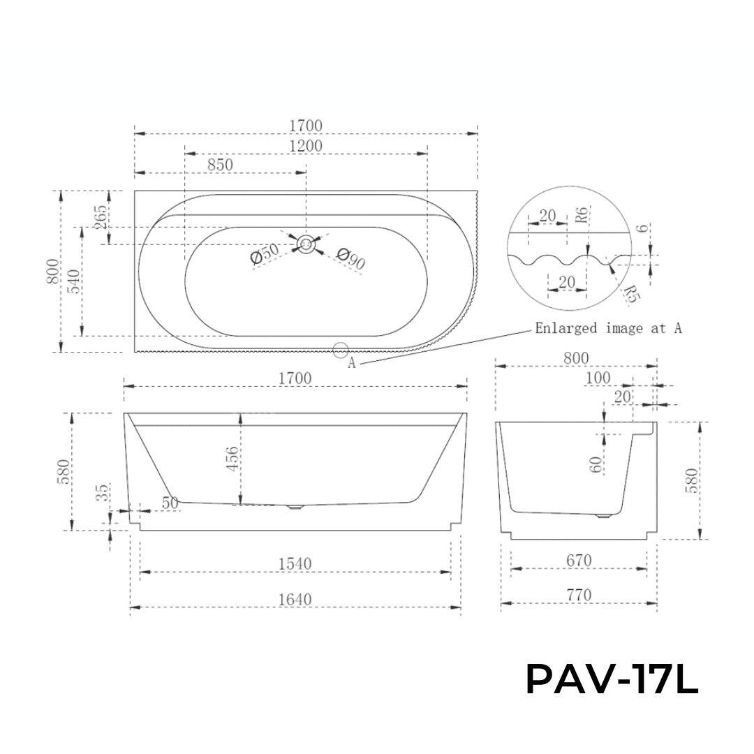 Pavilion Corner Fit Bath