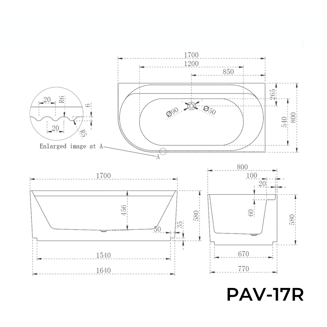 Pavilion Corner Fit Bath