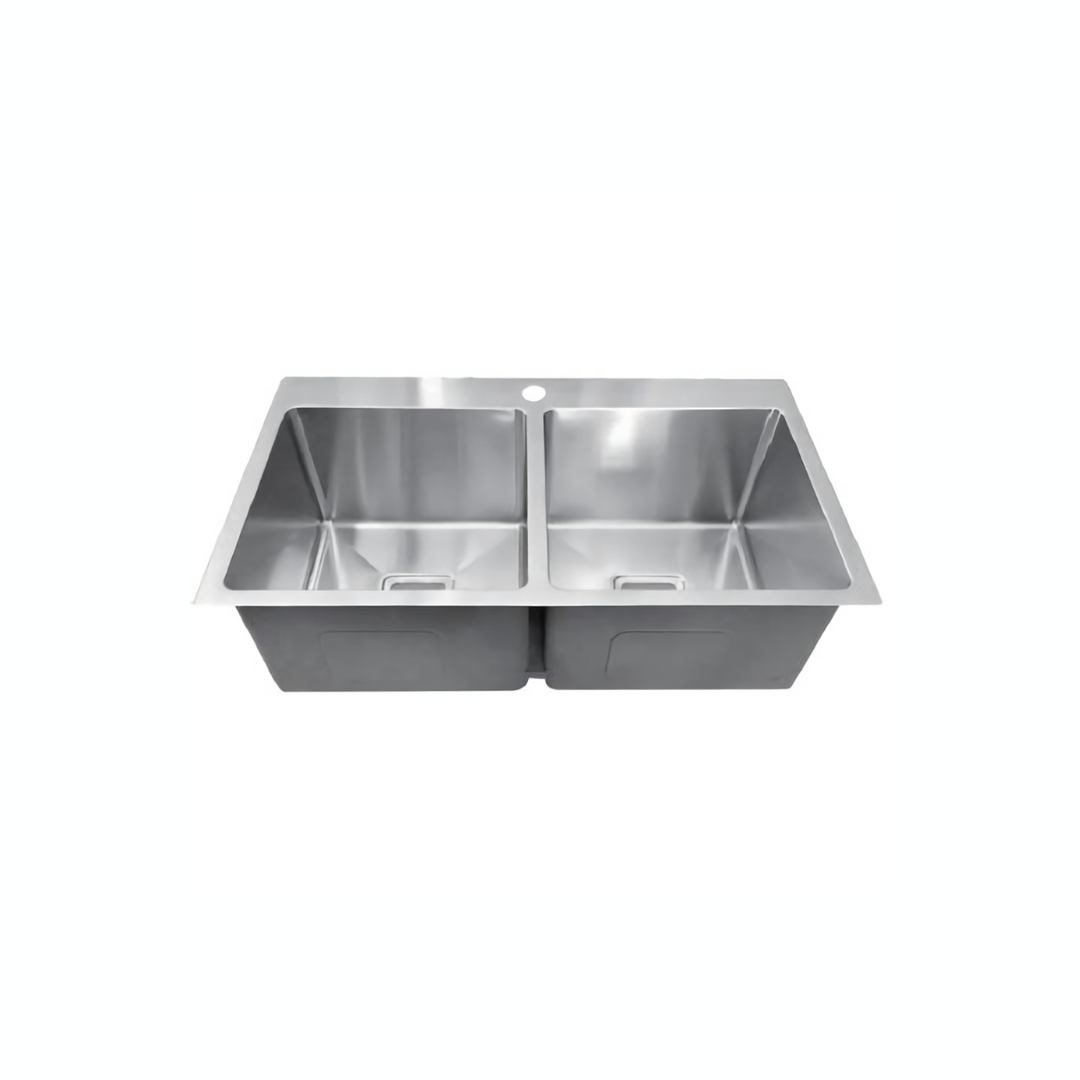 Stainless Steel Kitchen Sink - 775x450x235mm - Square Waste