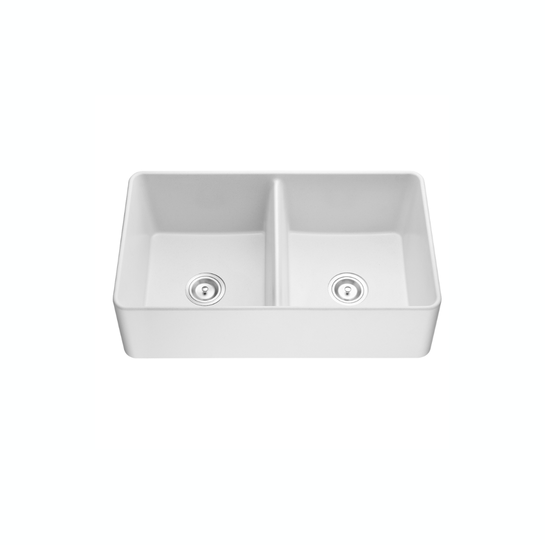 Quartz Farmhouse Kitchen Sink - 838*482*262mm - Double Bowl