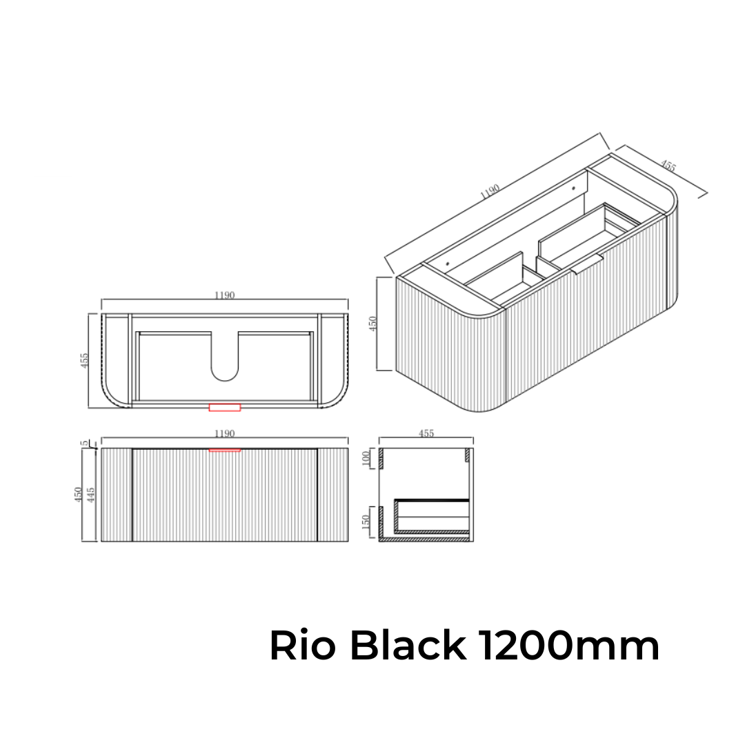 Rio Black Vanity