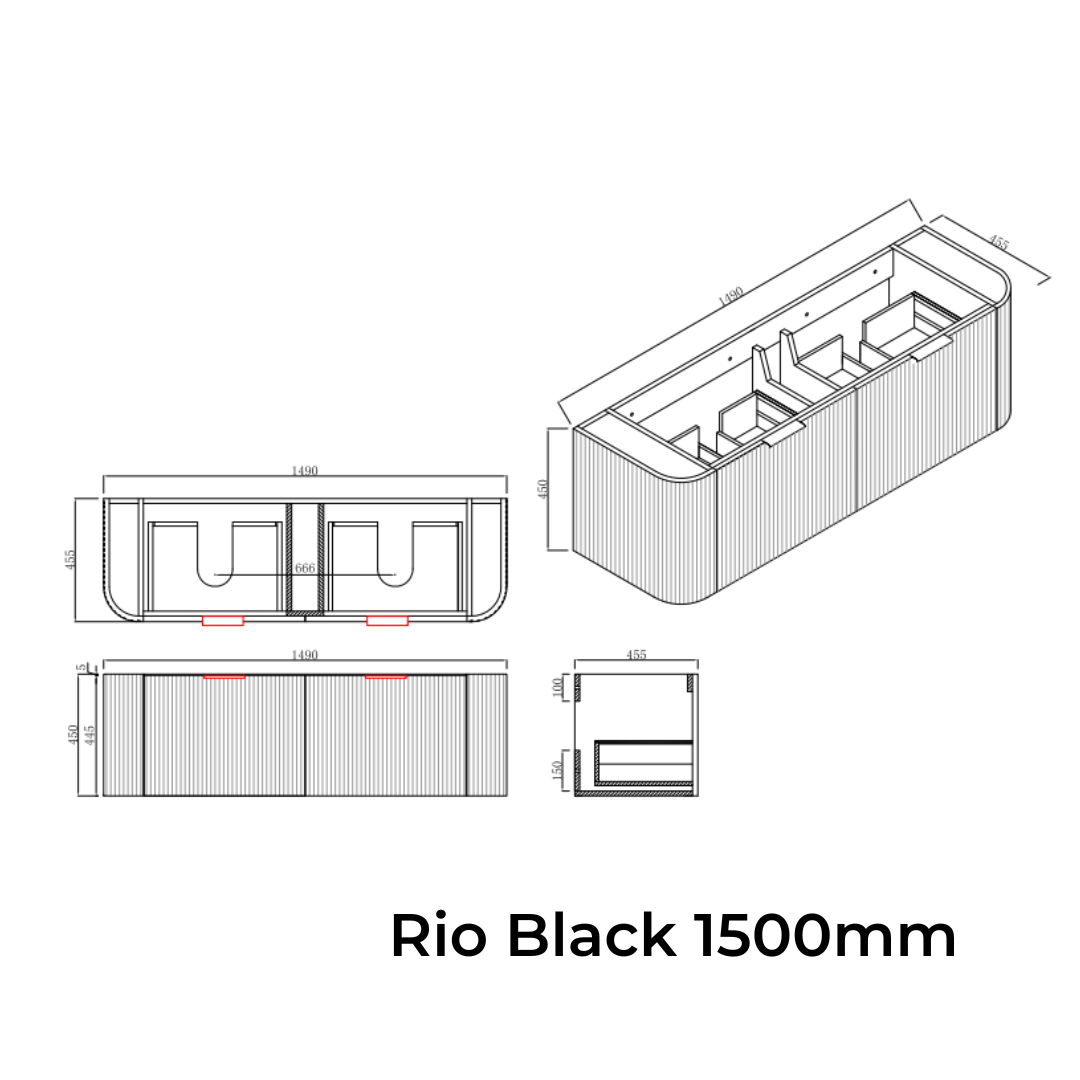 Rio Black Vanity