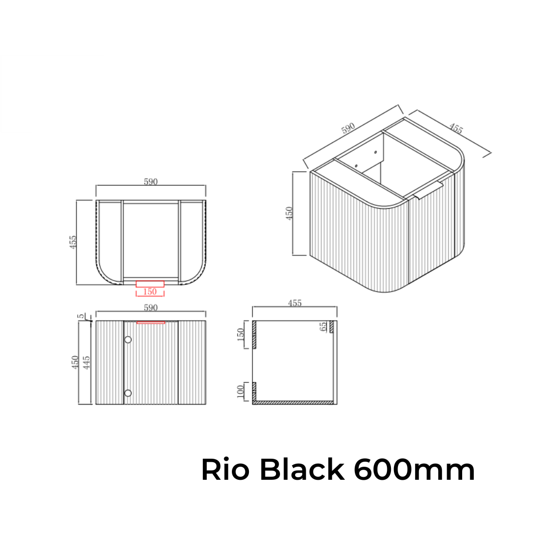 Rio Black Vanity