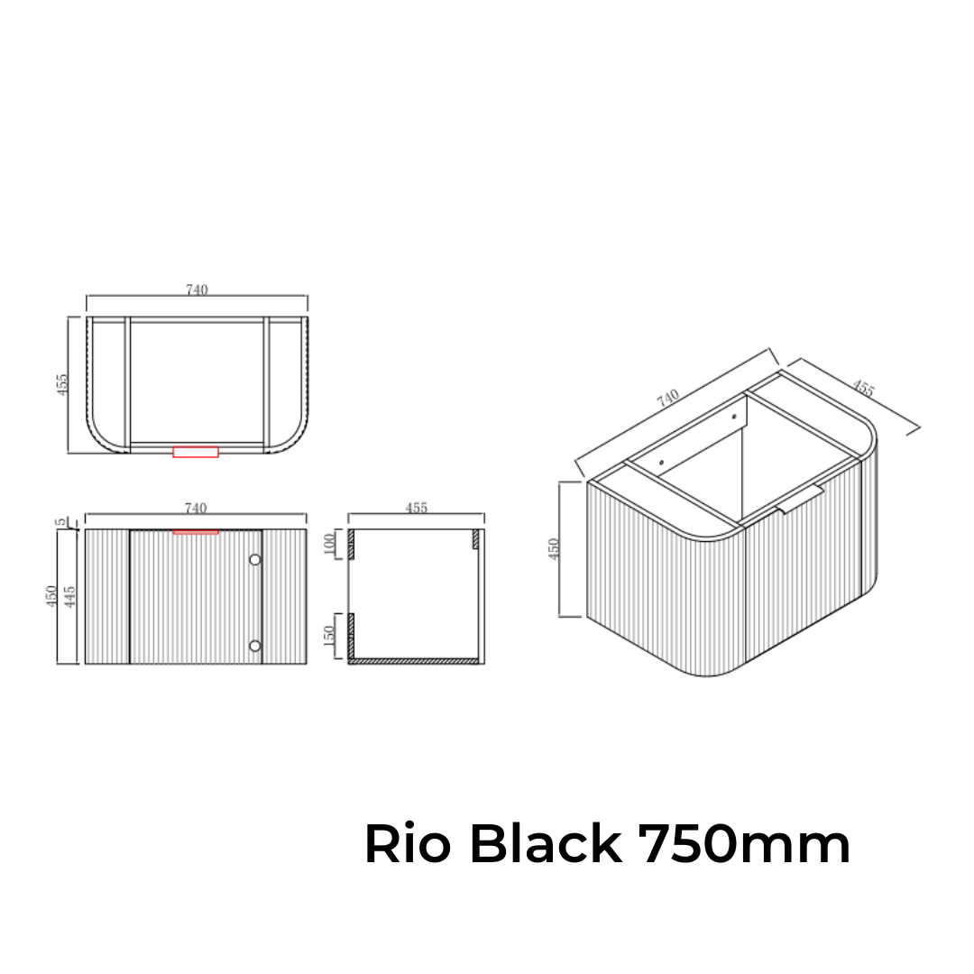 Rio Black Vanity