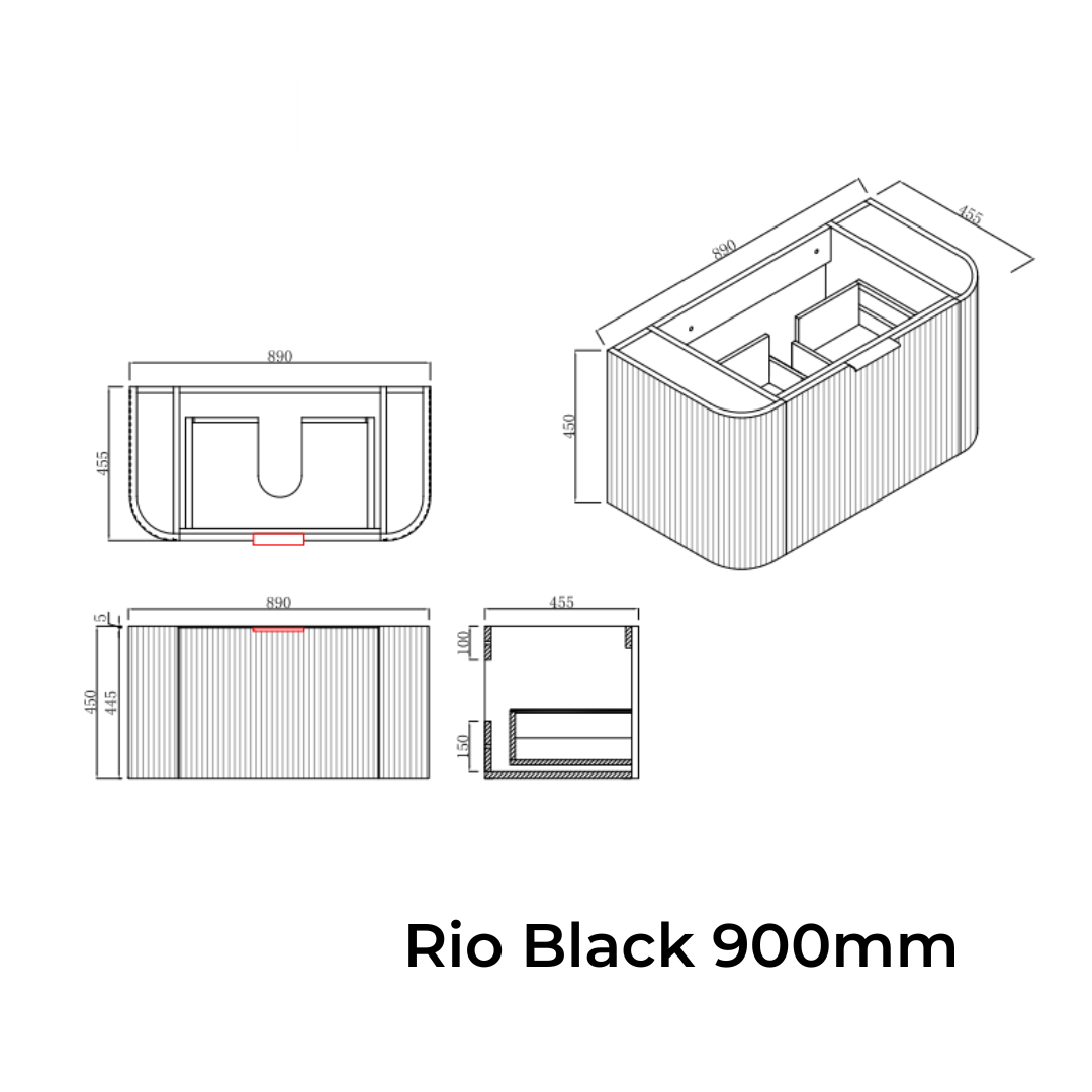 Rio Black Vanity