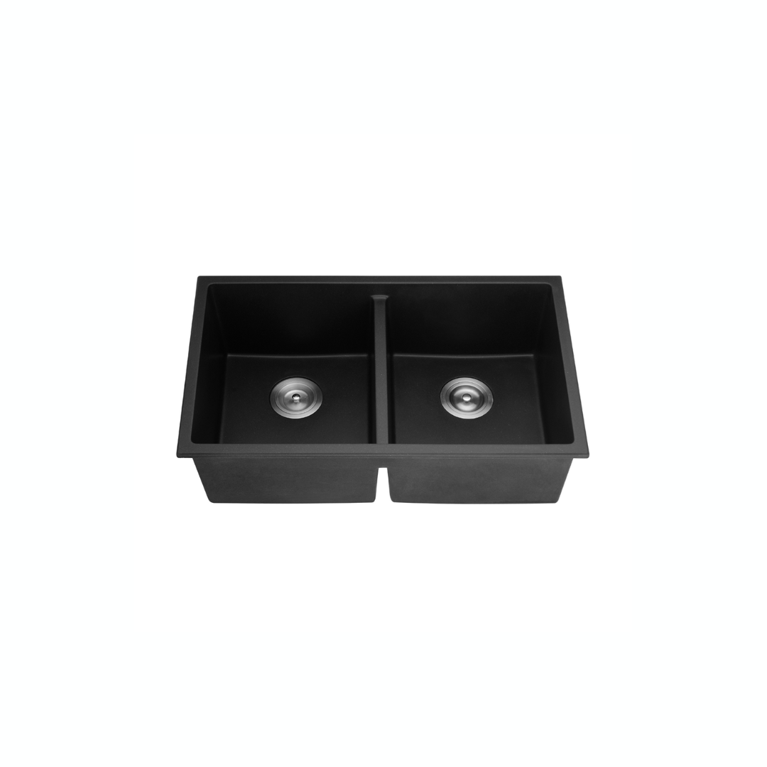 Quartz Undermount Kitchen Sink Double Bowl - 762x457x228mm